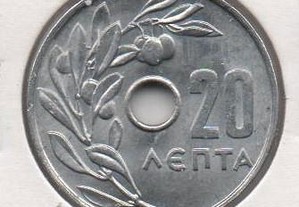 Grécia (Reino) - 20 Lepta 1969 - soberba