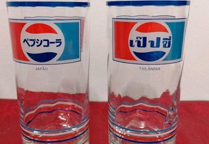 2 Copos Pepsi, coleção logotipos do mundo