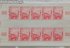 Filatelia Mnaco - Folha de selos de 1971 Campanha da UNESCO salvaguarda de Veneza de 0,30 Fr