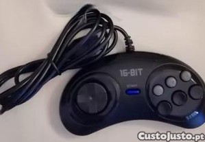 Comando Sega Genesis Mega Drive 16-Bit com 6 Botões Gamepad Retro Consolas Clássicas NOVO