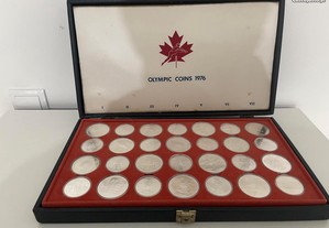 Caixa 28 moedas Jogos Olímpicos Canadá 1976