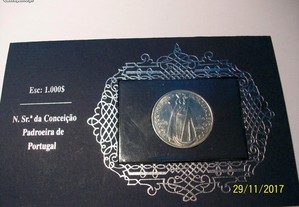 Moeda impecável de 1000$00 Nossa Senhora Padroeira de Portugal 1996