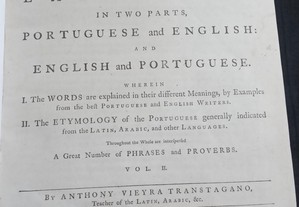 A Dictionary of Portuguese Language 1773
