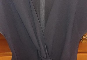 Blusa traçada preta da Zara