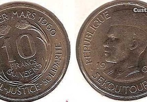 Guiné - Conakry - 10 Francs 1962 - soberba