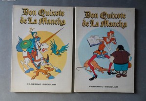 Antigo caderno escolar coleção Don Quixote de la Mancha