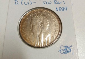 500 Reis D.Luis 1888 Prata