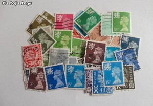 50 selos usados diferentes de INGLATERRA