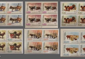 Série 6 quadras selos Carros Pop. Portugueses 1979