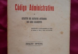 Código Administrativo. Estatuto dos Distritos Autó