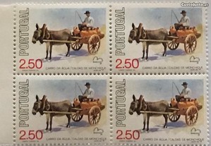 Quadra selos 2$50 Carros pop. Portugueses - 1979