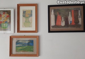 Quadros emoldurados, pinturas pastel sakura