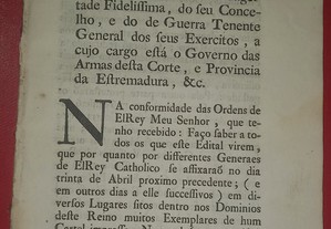 Edital Dom Duarte da Camara Marquez de Tancos... (18 Maio, 1762).