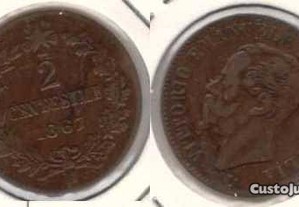 Itália (Reino) - 2 Centesimi 1867 - mbc