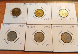 coleção completa moedas de escudo 81 a 86
