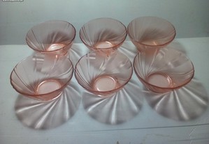 6 Taças de vidro vintage "Vereco"