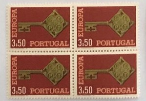 Série 3 quadras de selos novos EUROPA CEPT - 1968