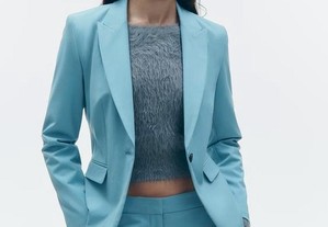 Blazer azul turquesa da Zara novo com etiqueta