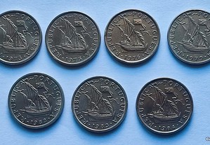 Moedas de 5$00 Escudos (1973,75,76,79,82,83, e 84)