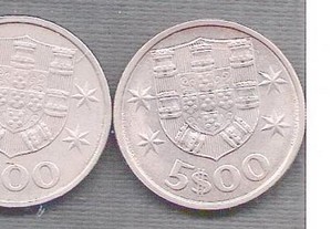 Moedas 5$00 Escudos 1980-82-83-84