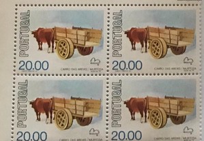 Quadra selos 20$00 Carros pop. Portugueses - 1979