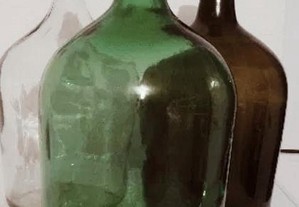 Garrafões de vidro de 5lts com forra de pástico