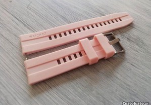 20mm Bracelete em silicone, GT (Nova) rosa clara