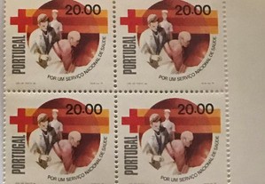 Quadra de selos novos da Cruz Vermelha - 1979