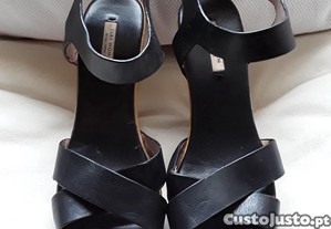Sandalias pretas Zara Woman com salto alto, tamanho 37