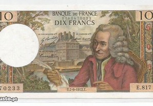 Espadim - Nota de 10 Francos de 1972 - França 817