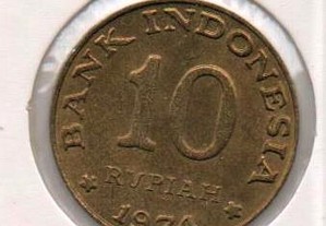 Indonésia - 10 Rupiah 1974 - soberba