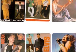Coleção completa de 12 calendários sobre Músicos 1986.