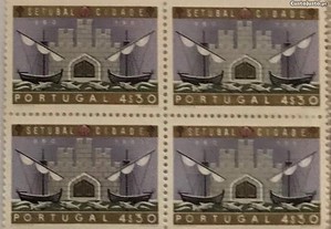 Quadra de selos novos 4$30 - 1.cent. Setubal -1961
