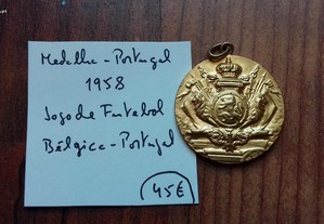 Medalha 1958 Jogo Bélgica - Portugal