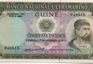 Guiné - Nota de 50 Escudos de 17/12/1971 - nova