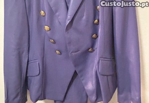Fato Loco Luxo lilás pele sintética - blazer M e calça S