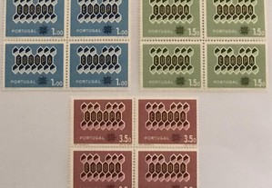 Série 3 quadras de selos novos Europa CEPT - 1962