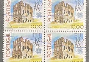 Quadra de selos usados de 10$00 - EUROPA CEPT - Monumentos - 1978