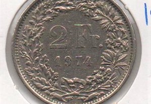 Suiça - 2 Francs 1974 - bela