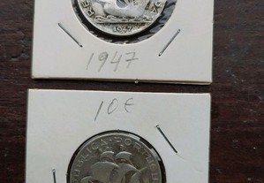 Moedas de 5$00 em prata de 1947