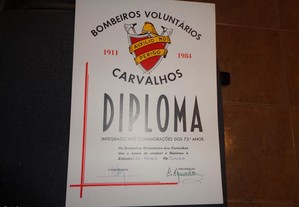 Bombeiros Diploma Carvalhos 1911.1984 Comemorações