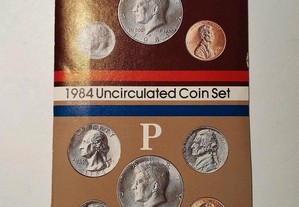 Conjunto moedas 1984 P/D não circuladas dos EUA
