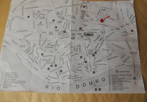 Mapa das ruas do centro do Porto