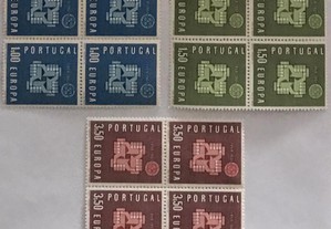 Série 3 quadras selos novos - EUROPA CEPT - 1961