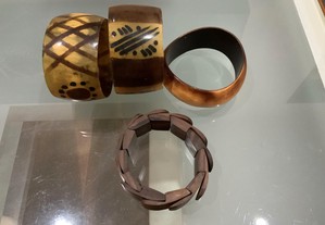 4 pulseiras grandes dimensões