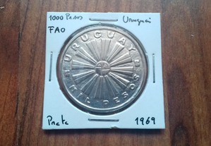 Moeda 1000 Pesos 1969 Uruguai - FAO