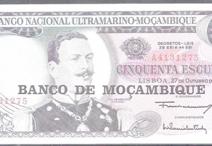 Nota Moçambique 50 Escudos 1970 Nunca Circulou