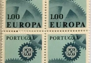 Quadra selos novos 1$00 - EUROPA - 1967