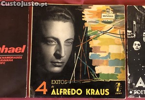 Discos de vinil antigos - 3 singles (Espanha): Raphael, Alfredo Kraus e Agua Viva
