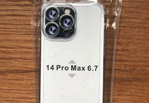 Capa de silicone reforçada com protecção de câmara traseira para iPhone 14 Pro Max